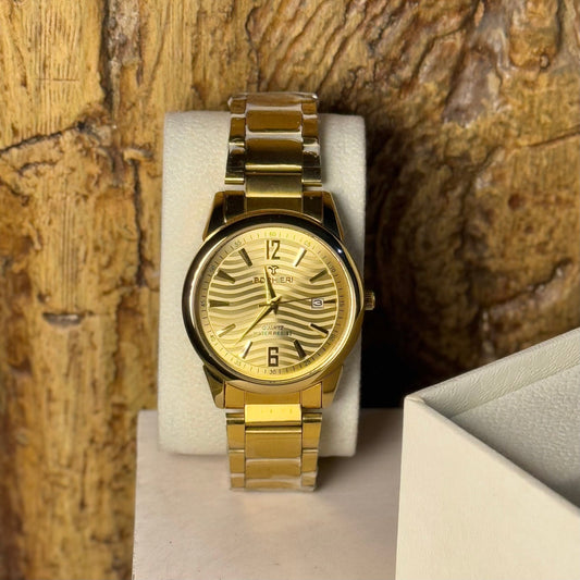BOPHIERI Gold Watch with Unique Dial & Date Function - AESTHETIC WATCHES