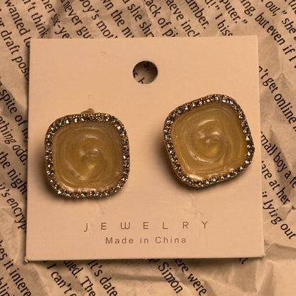 VINTAGE OFJ Square Earrings - AESTHETIC WATCHES