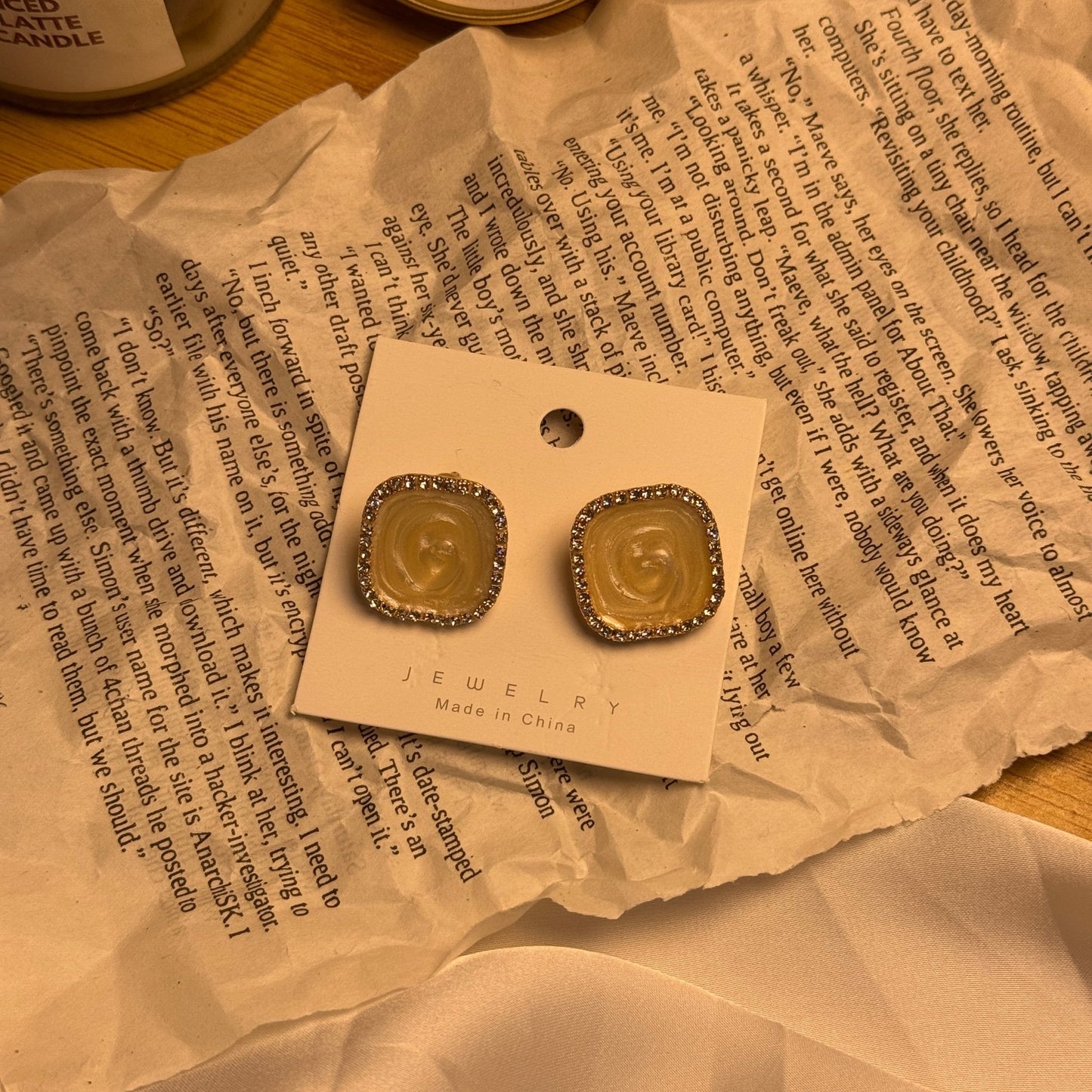 VINTAGE OFJ Square Earrings - AESTHETIC WATCHES